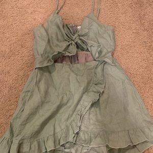 LF moss green romper